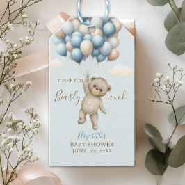 Baby Shower – “We Can Bearly Wait” Bear with ballo ギフトタグ