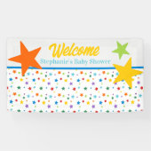 Baby Shower Welcome Banner - Colorful Stars 横断幕 (横)