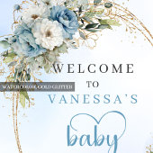 Baby Shower Welcome Poster Elegant Script & Gold   ポスター