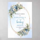 Baby Shower Welcome Poster Elegant Script & Gold   ポスター (正面)