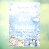 Baby Shower Welcome Sign | Cute Nursery Animals ウィンドウサイン (シート3)