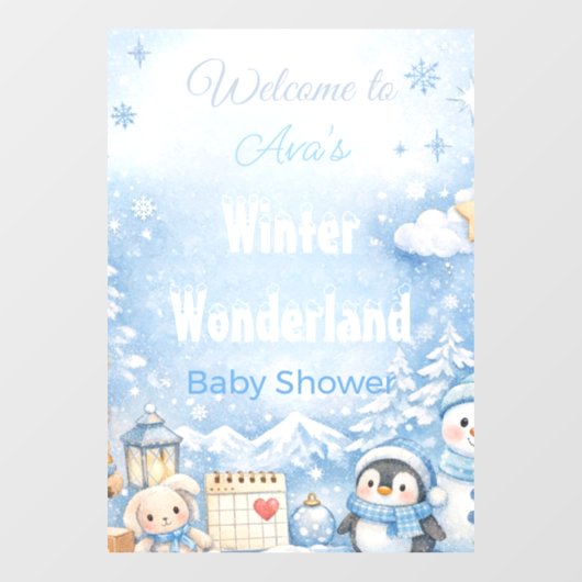 Baby Shower Welcome Sign | Cute Nursery Animals ウィンドウサイン (シート)