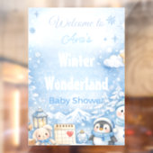 Baby Shower Welcome Sign | Cute Nursery Animals ウィンドウサイン (シート2)