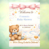 Baby Shower Welcome Sign | Pink Elephant Art ウィンドウサイン (シート3)