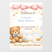 Baby Shower Welcome Sign | Pink Elephant Art ウィンドウサイン (シート)