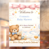 Baby Shower Welcome Sign | Pink Elephant Art ウィンドウサイン (シート2)
