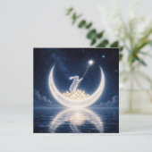 Baby Shower White Rabbit Collecting Stars 招待状 (スタンド正面)