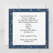 Baby Shower White Rabbit Collecting Stars 招待状 (裏面)