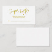 Baby Shower Windeln Raffle, Kreatives Gold Script エンクロージャーカード (正面/裏面)