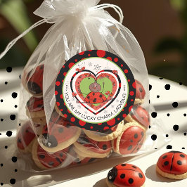Baby Shower Winner Lucky Charm Ladybug ラウンドシール