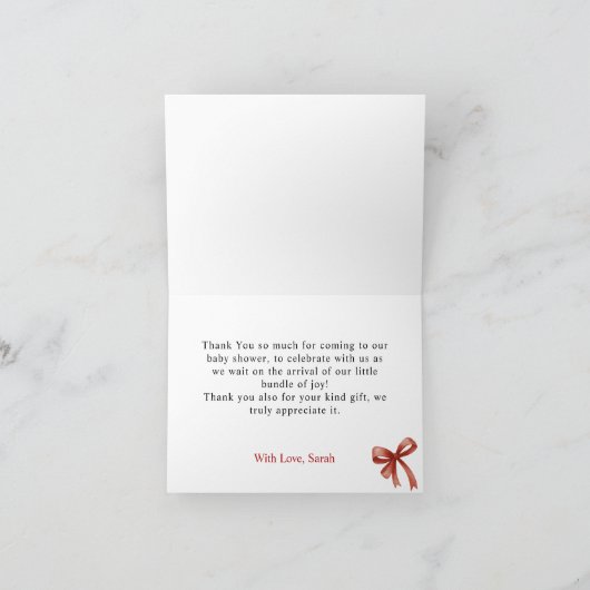 Baby Shower Winter サンキューカード (内部)