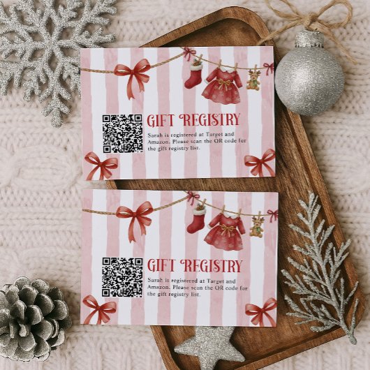 Baby Shower Winter Gift QR Code Registry Card エンクロージャーカード