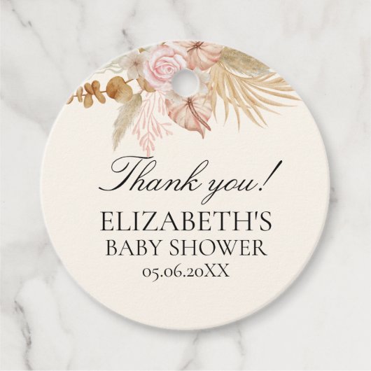 Baby Shower with Boho Rainbow Theme フェイバータグ (正面)