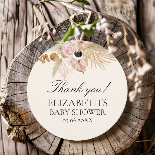 Baby Shower with Boho Rainbow Theme フェイバータグ