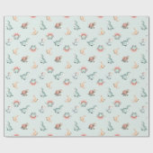Baby Shower Wrapping Paper Mixed Dinosaur Pattern ラッピングペーパー (フラット)