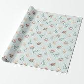 Baby Shower Wrapping Paper Mixed Dinosaur Pattern ラッピングペーパー (アンロールド)