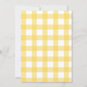 Baby Shower Yellow and White Plaid Teddy Bears 招待状 (裏面)