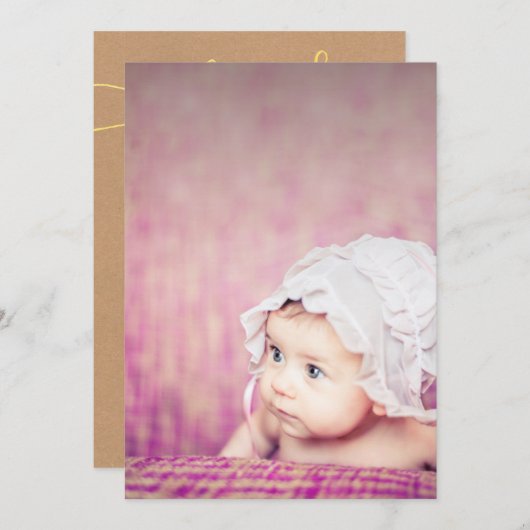 Baby Sip & See Thank You Birth Announcement 招待状 (正面/裏面)