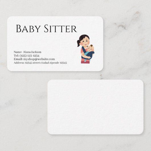  baby sitter services  business card 名刺 (正面/裏面)