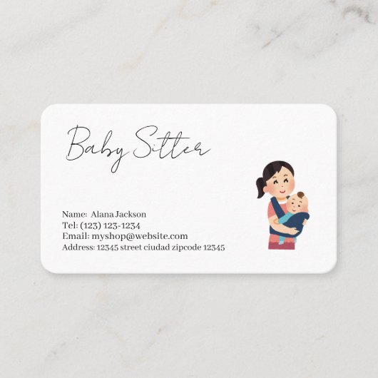  baby sitter services  business card 名刺 (正面)