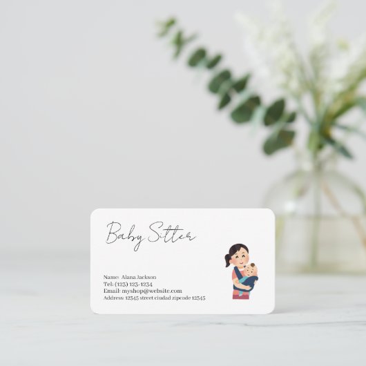  baby sitter services  business card 名刺 (スタンド正面)
