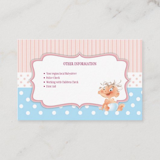 Baby sitters, Business card  名刺 (裏面)