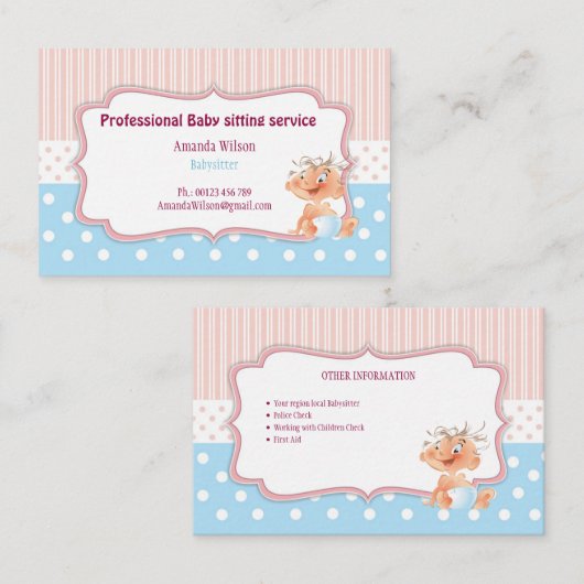 Baby sitters, Business card  名刺 (正面/裏面)