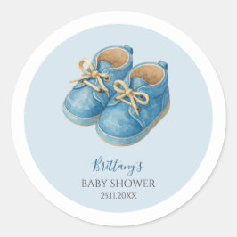 Baby Sneakers Baby Shower Minimalist Sports ラウンドシール