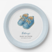 Baby Sneakers Sports Baby Shower  ペーパープレート (正面)