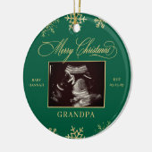 Baby Sonogram Grandpa Grandma Ultrasound Christmas セラミックオーナメント (左)