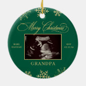 Baby Sonogram Grandpa Grandma Ultrasound Christmas セラミックオーナメント (裏面)