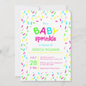 Baby Sprinkle Colorful Rainbow Sprinkles Shower  招待状 (正面)