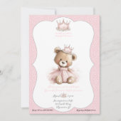 Baby Sprinkle Invitation Teddy Bear Princess 招待状 (正面)