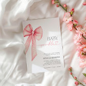 Baby Sprinkle Pink Bow Baby Shower Invitation 招待状