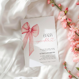 Baby Sprinkle Pink Bow Baby Shower Invitation 招待状