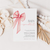 Baby Sprinkle Pink Bow Baby Shower Invitation 招待状