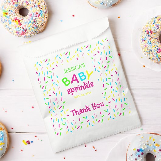Baby Sprinkle Shower Thank You Rainbow Sprinkles  フェイバーバッグ