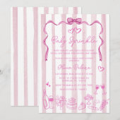 Baby Sprinkle Whimsical Hand Drawn Baby Shower 招待状 (正面/裏面)