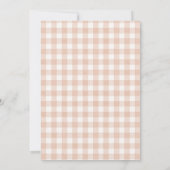 Baby Sprinkle Wildflower Neutral Gingham 招待状 (裏面)