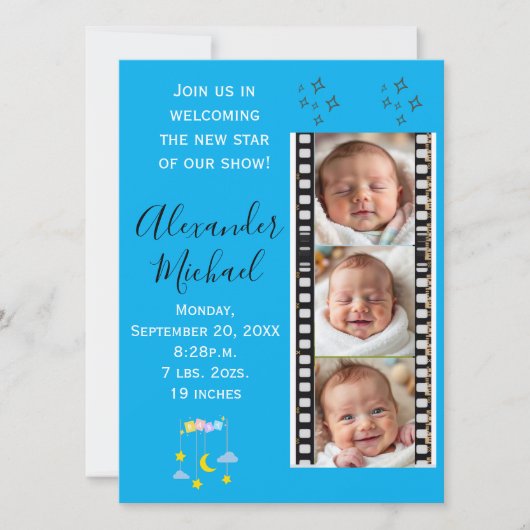 Baby Star Birth Announcement Invitation 招待状 (正面)