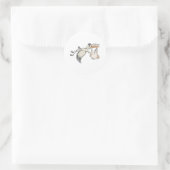 Baby Storch Klapperstorch stork ラウンドシール (バッグ)