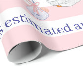 Baby Stork Wrapping Paper Pink & White Stripe  ラッピングペーパー (ロールコーナー)