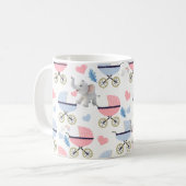 Baby Stroller Twins Elephant Hearts Coffee Mugs  コーヒーマグカップ (正面左)