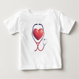 Baby T-Shirt – Heart & Stethoscope | Gift for Heal ベビーTシャツ