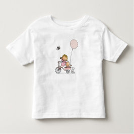 Baby t-shirt met kindjes op driewieler トドラーTシャツ