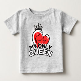 Baby T-Shirt : My Only Queen (grey) ベビーTシャツ