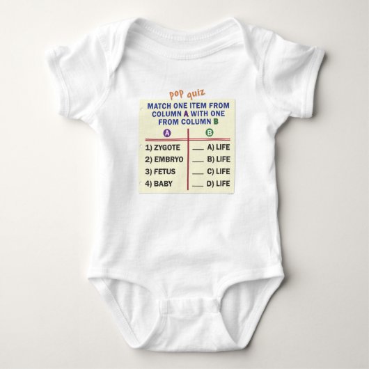 Baby t-shirt or one-piece. ベビーボディスーツ (正面)