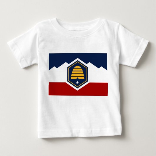 Baby T-Shirt with Flag of Utah, USA ベビーTシャツ (正面)