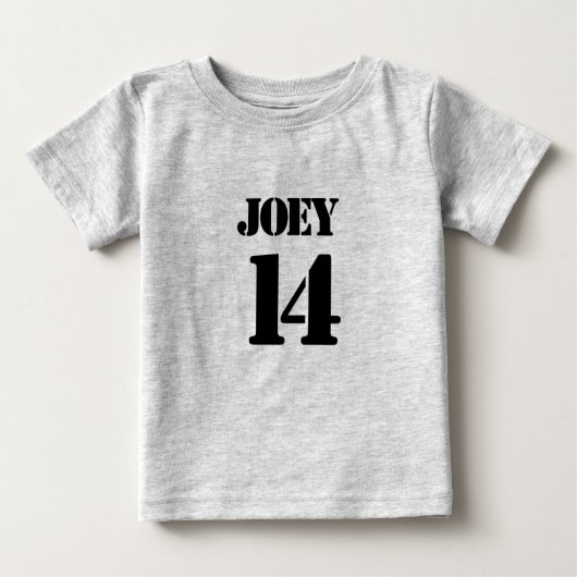 Baby Team Jersey Number Baby T-Shirt ベビーTシャツ (正面)