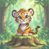 Baby Tiger | かわいいキャラクターの子供部屋アート シール (正面)